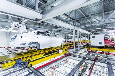 Car assembly conveyor automatic sorting Stock Photos