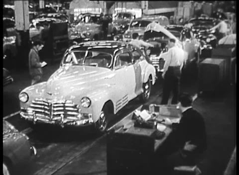 CAR ASSEMBLY / FACTORY (1950s) Stock Footage 160105366