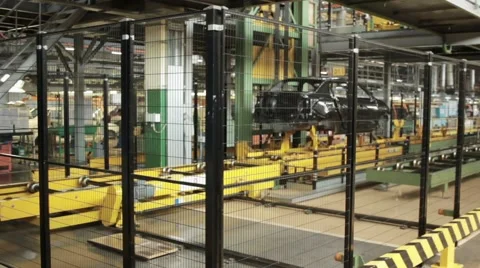 Car assembly at factory 스톡 동영상 66508120