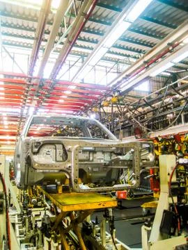 Car assembly line Stock Photos
