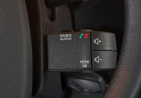 Car audio control buttons 库存照片
