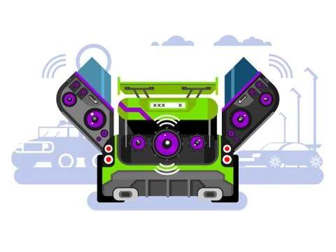 Car audio system Stock Illustration