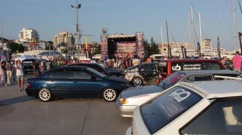 Car audio system show. Vídeo Stock 52078105