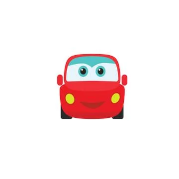 Car auto cartoon vector icon. Kids little toy with eyes Stock Illustration