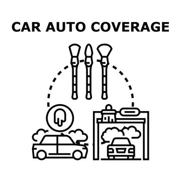 Car auto mobile coverage concept delivering vehicle protection Stock Illustration