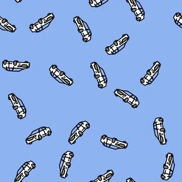 Car auto vector seamless pattern Stock Illustration