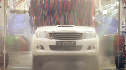 Car in automatic car wash Stock Footage 33654681