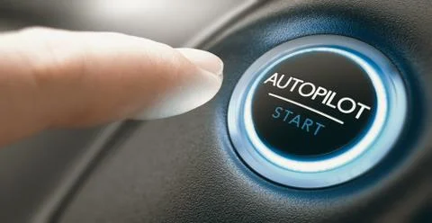 Car Autopilot Switch Button. Stock Photos