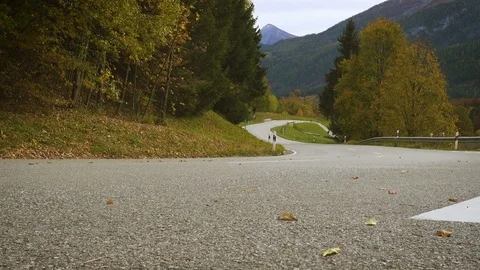 Car on an autumn road Stock Footage 119395463