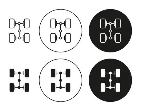 Car axle flat editable icon mark set. car axle illustration vector with thi.. Stock Illustration