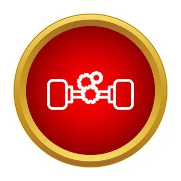 Car axle with interlocking gears icon design Stock Illustration