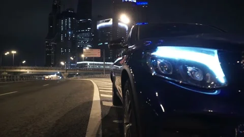 The car on the background of the city. Stock Footage 150106668