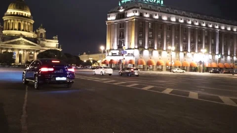 The car on the background of lights of buildings. Stock Footage 150106901