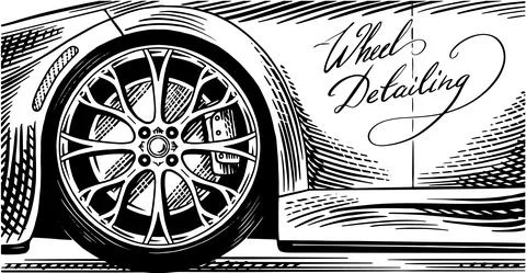 Car background. Wheel detailing. Truck close up. Change from Winter to All Stock Illustration