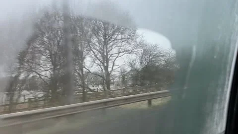 Car Backseat Winter Window View Video stock 169010907