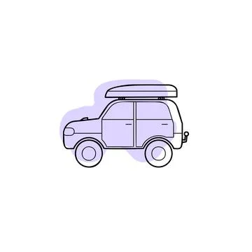 Car baggage with color shadow vector icon in camp set Stock Illustration