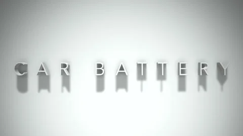 Car battery 3D title animation with shadows on a white background Stock Footage 297796641