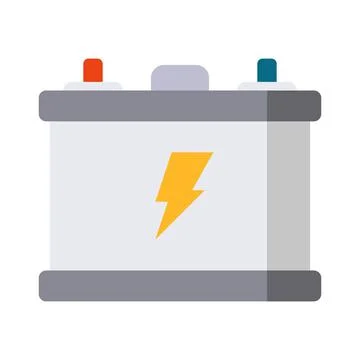 Car battery flat clipart vector illustration Stock Illustration
