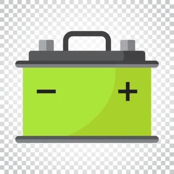 Car battery flat vector icon on isolated background. Auto accumulator battery イラスト素材
