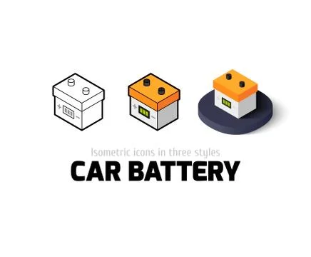 Car battery icon in different style Stock Illustration