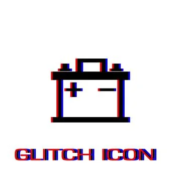 Car battery icon flat. Stock Illustration