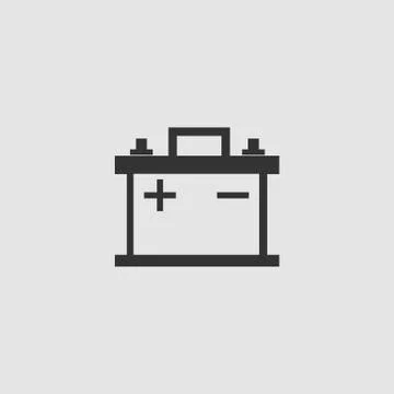 Car battery icon flat. Stock Illustration