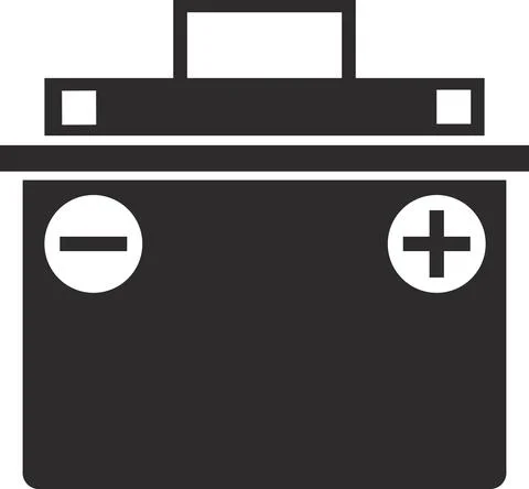 The car battery icon. Flat vector illustration. Stock Illustration