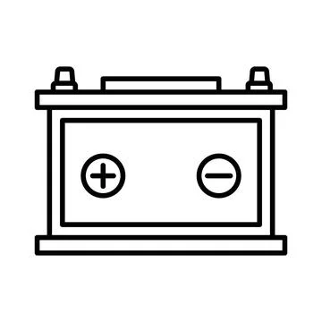 Car Battery icon linear logo mark in black and white Illustrazione stock