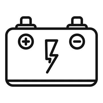 Car battery icon outline vector. Money resource Stock Illustration