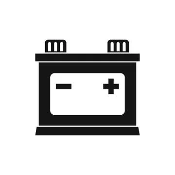 Car battery icon, simple style Stock Illustration