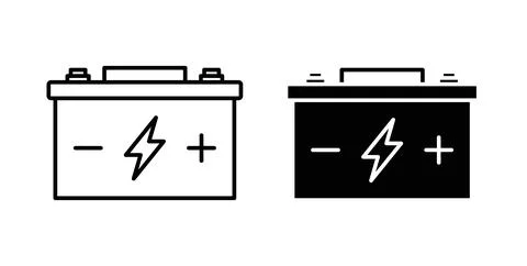 Car Battery icon symbol. Vector illustration pack in black color. Stock Illustration