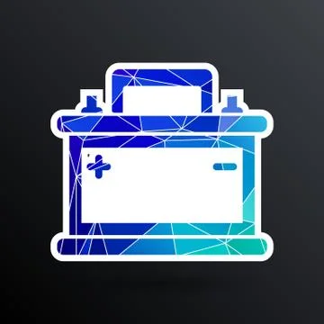 Car battery icon vector electric power sign Illustrazione stock