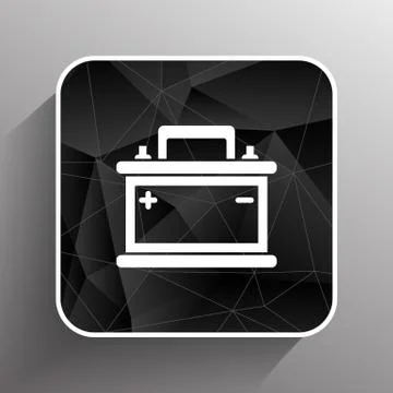 Car battery icon vector electric power sign Stock Illustration