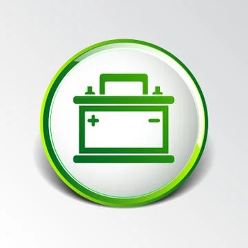 Car battery icon vector electric power sign Stock Illustration
