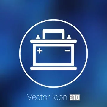 Car battery icon vector electric power sign Illustrazione stock