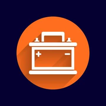 Car battery icon vector electric power sign Stock Illustration