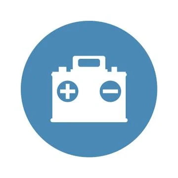 Car Battery Icon Vector flat design style Stock Illustration