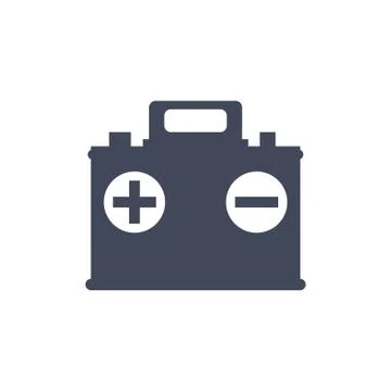 Car Battery Icon Vector flat design style Stock Illustration