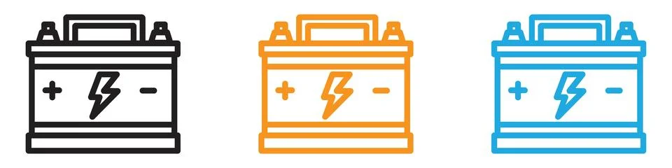 Car battery icon vector logo set collection for web app ui Stock Illustration