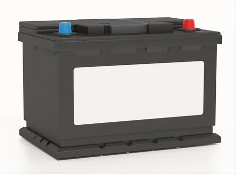 Car battery isolated on white background. 3D illustration Illustrazione stock