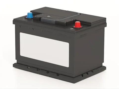 Car battery isolated on white background. 3D illustration Illustrazione stock