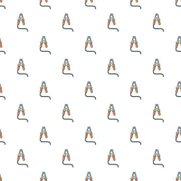 Car battery jumper cable pattern seamless Stock Illustration