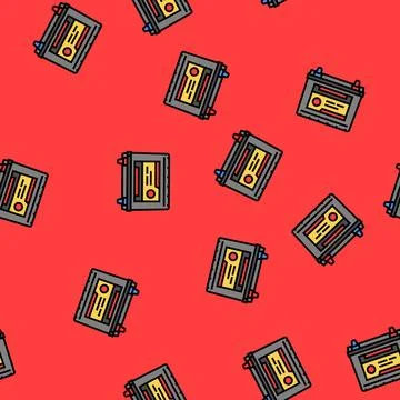 Car battery mechanic vector seamless pattern Illustrazione stock