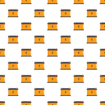 Car battery pattern creating seamless energy background Stock Illustration