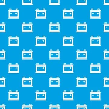 Car battery pattern seamless blue Stock Illustration