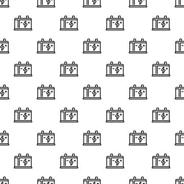 Car battery pattern seamless vector Stock Illustration