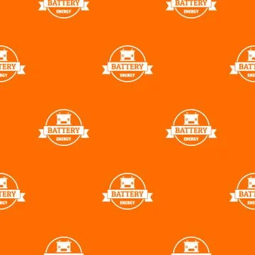 Car battery pattern vector orange Stock Illustration