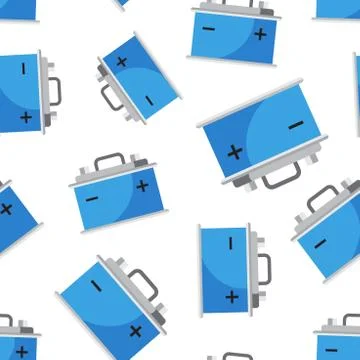 Car battery seamless pattern background. Business flat vector illustration. A Stock Illustration