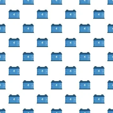 Car battery seamless pattern creating energy background Stock Illustration