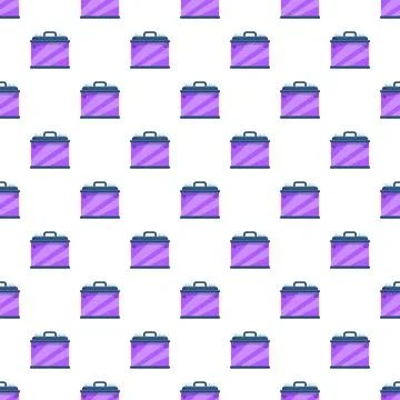 Car battery seamless pattern providing automotive electric power Stock Illustration